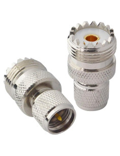 Adaptadores UHF Onelinkmore Mini UHF macho a hembra SO239 - Paquete de 2