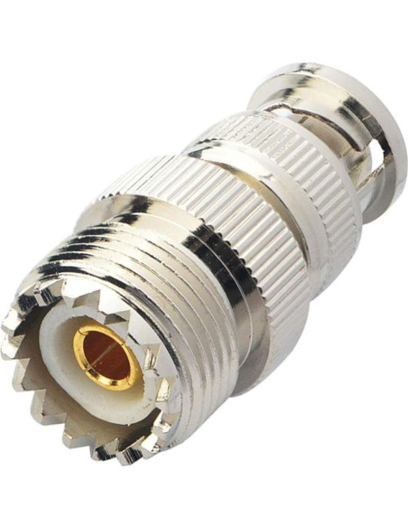 Adaptador Coaxial UHF a BNC Boobrie 2 Piezas 50 Ohmios Adaptador Coaxial UHF a BNC Boobrie 2 Piezas 50 Ohmios