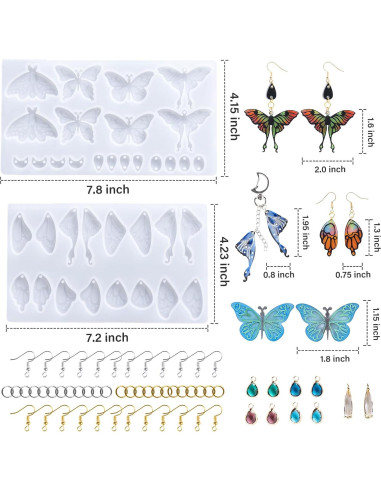 Moldes de Silicona para Aretes LET'S RESIN - Mariposa 2 Pcs