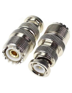 Adaptador Coaxial BNC Macho a UHF Hembra Exgoofit - 2 Pcs