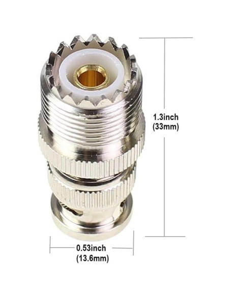 Adaptador Coaxial BNC Macho a UHF Hembra Exgoofit - 2 Pcs Adaptador Coaxial BNC Macho a UHF Hembra Exgoofit - 2 Pcs