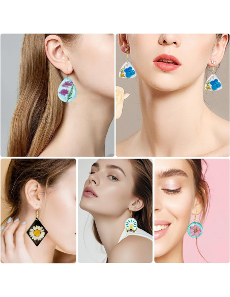 Kit de Moldes de Aretes de Resina Roxjaejae 46 Piezas Kit de Moldes de Aretes de Resina Roxjaejae 46 Piezas