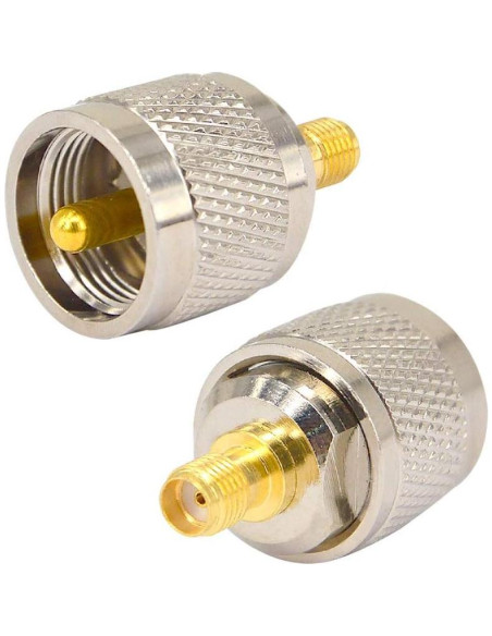 Adaptador UHF macho a SMA hembra Onelinkmore - Paquete de 2 Adaptador UHF macho a SMA hembra Onelinkmore - Paquete de 2