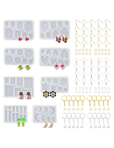 Kit de Moldes de Joyería RESIN GO 128 Pcs Silicona