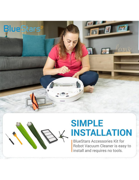 Kit de Repuestos BlueStars para iRobot Roomba s9 9150 - 2 Cepillos, 4 Filtros Kit de Repuestos BlueStars para iRobot Roomba s9 9150 - 2 Cepillos, 4 Filtros