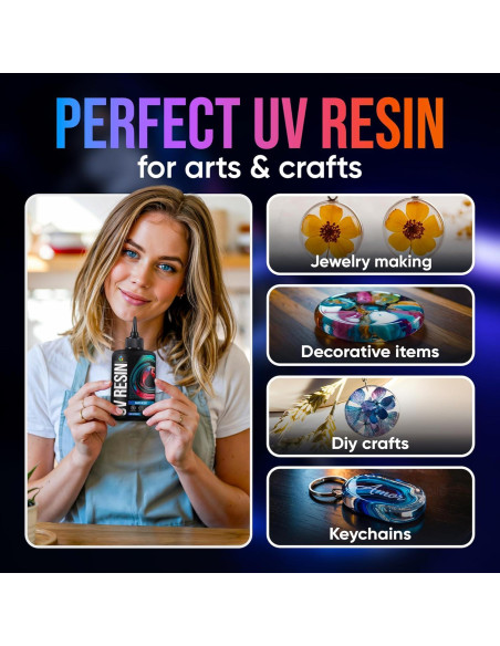 Kit de Resina UV Craft 300g - Transparente, Dura y Sin Amarilleo Kit de Resina UV Craft 300g - Transparente, Dura y Sin Amarilleo