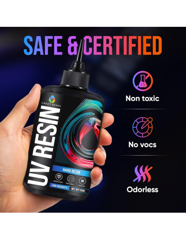 Kit de Resina UV Craft 300g - Transparente, Dura y Sin Amarilleo