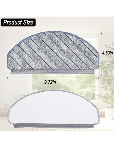 Almohadillas de trapeador Frexusuent para DEEBOT T10 Plus y Yeedi C12 Pro Plus - 8 piezas microfibra