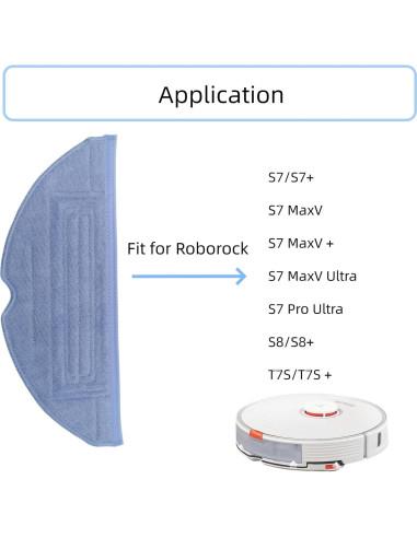Almohadillas de trapeador Bumooby para Roborock S7 - 4 piezas