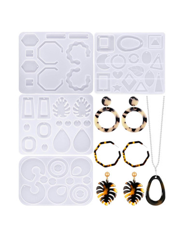 Molde de Silicona para Aretes Geométricos Patelai - 4 Piezas