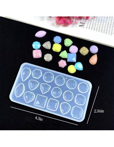 4 Moldes de Silicona KuuGuu para Joyería DIY - Ovalados y Redondos