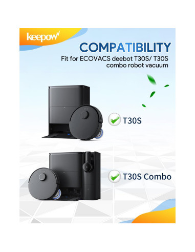 Accesorios de Repuesto KEEPOW para Robot Aspirador ECOVACS DEEBOT T30S - 19 Piezas