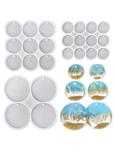 Set de 3 Moldes de Silicona Redondos ResinWorld - Blanco