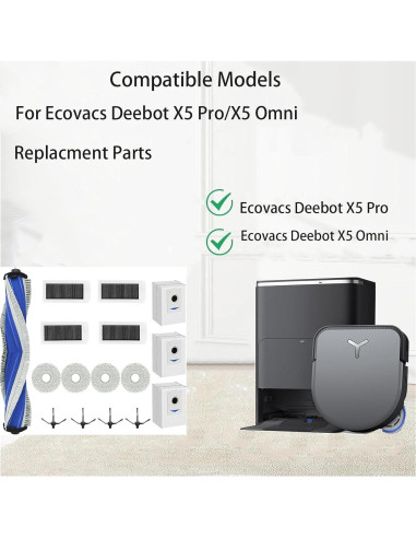 Kit de Repuesto Ecovacs Deebot X5 Pro - Filtros, Cepillos y Mopas