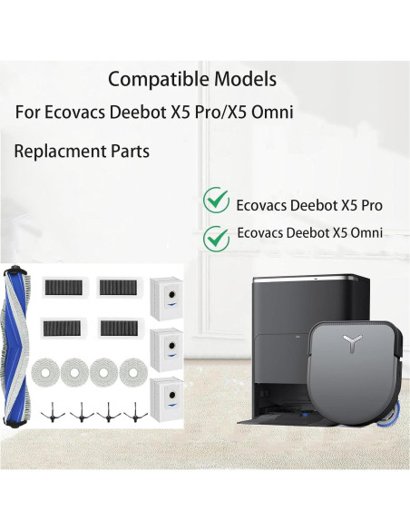 Kit de Repuesto Ecovacs Deebot X5 Pro - Filtros, Cepillos y Mopas Kit de Repuesto Ecovacs Deebot X5 Pro - Filtros, Cepillos y Mopas
