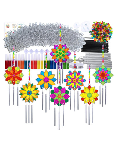 Winlyn Kit 24 Atrapasol Flores de Loto y Pintura 10 cm