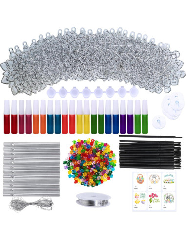 Winlyn Kit 24 Atrapasol Flores de Loto y Pintura 10 cm