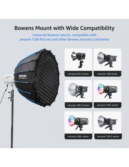 Softbox Circular Amaran Light Dome 90 - 90 cm, Bowens Softbox Circular Amaran Light Dome 90 - 90 cm, Bowens