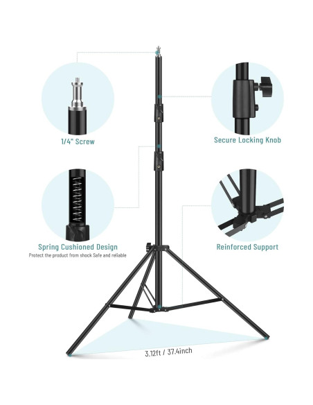 Paquete de 2 Soportes de Luz de Aluminio 2.8 m - Alta Resistencia Paquete de 2 Soportes de Luz de Aluminio 2.8 m - Alta Resistencia