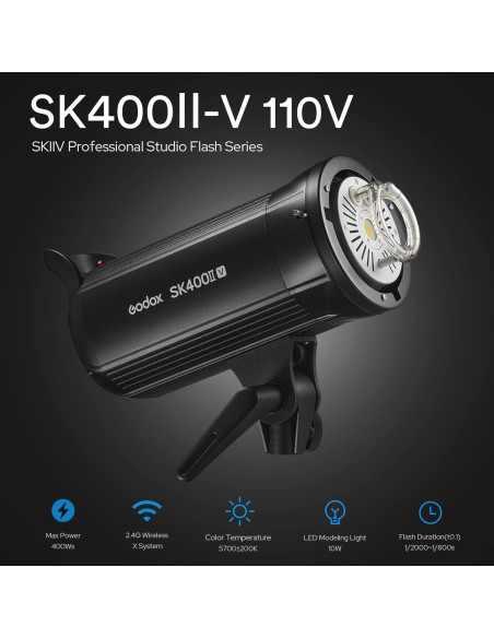 Flash Estroboscópico GODOX SK400II-V 400Ws Montura Bowens Flash Estroboscópico GODOX SK400II-V 400Ws Montura Bowens