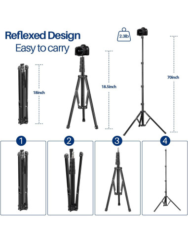 Soporte de Luz LED Plegable WELLMAKING 180 cm 3 kg