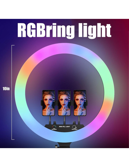 Luz de Anillo LED Regulable 25.4 cm wmm - 32 Modos de Color Luz de Anillo LED Regulable 25.4 cm wmm - 32 Modos de Color