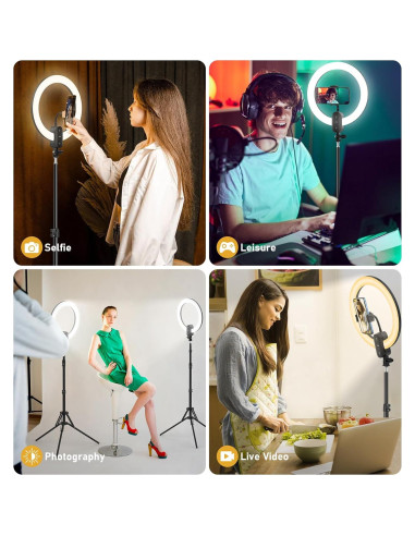 Anillo de Luz LED 30 cm Kmasic con Trípode 160 cm y Control Remoto