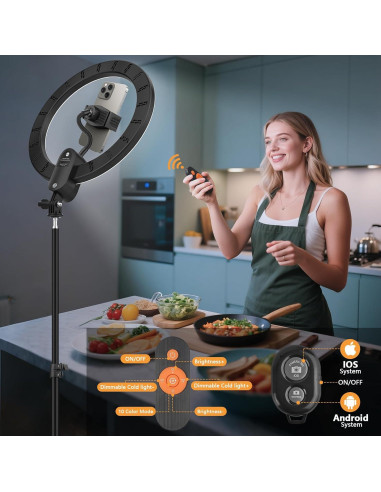 Luz de Anillo Selfie 30cm QEUOOIY con Trípode 160cm LED