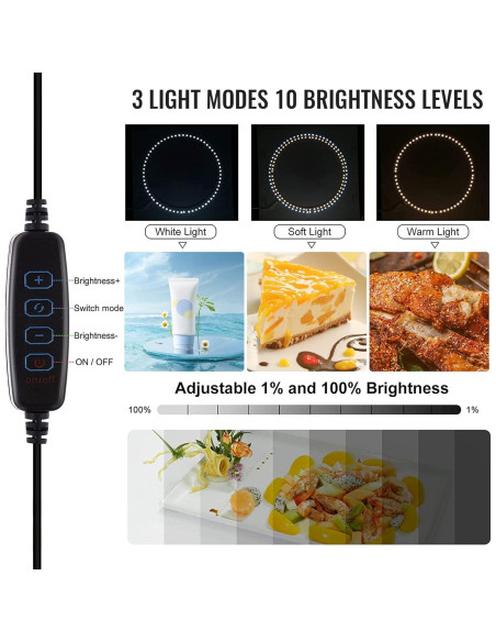 Caja de Luz Fotográfica Plegable OBEST 40cm con 160 LED Caja de Luz Fotográfica Plegable OBEST 40cm con 160 LED