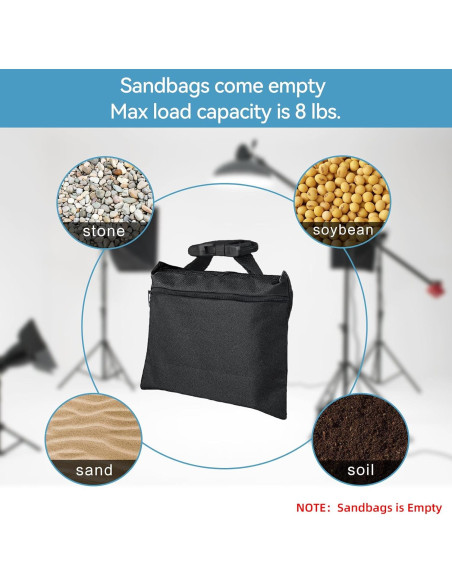 6 Bolsas de Arena IFKDNR Alta Resistencia 2.72 kg para Soporte 6 Bolsas de Arena IFKDNR Alta Resistencia 2.72 kg para Soporte