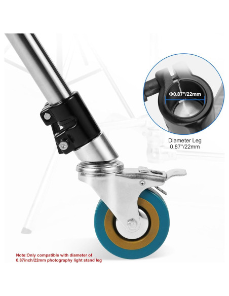 Ruedas Giratorias Selens para Soporte de Luz 22mm Set de 3 Ruedas Giratorias Selens para Soporte de Luz 22mm Set de 3
