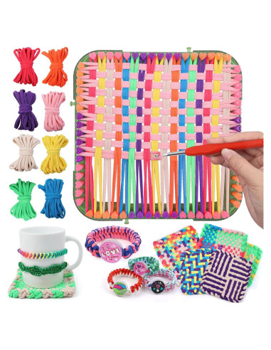 Kit de Telar de Tejer FUNiOi 2-en-1 para Niños 6-12 Años