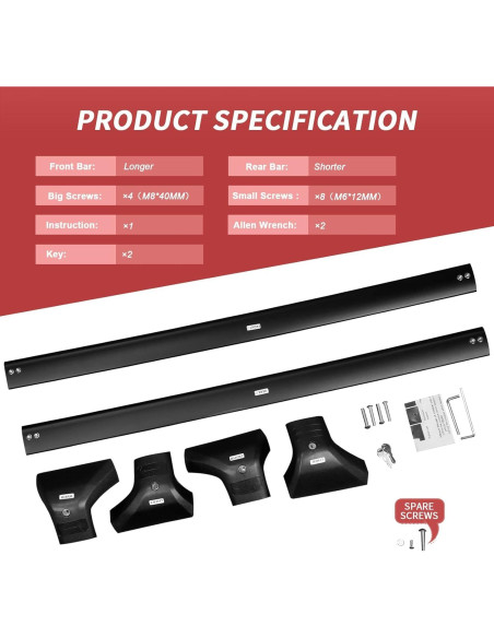Barras Transversales de Techo KINGGERI KGR06 para Toyota Highlander 2020-2025 Barras Transversales de Techo KINGGERI KGR06 para Toyota Highlander 2020-2025