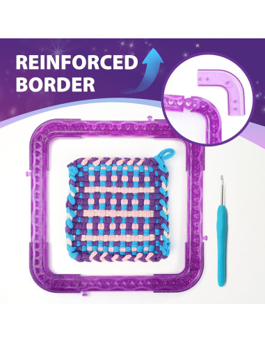 Kit de Telar de Tejer DDAI Potholder con 224 Bucles y Marco