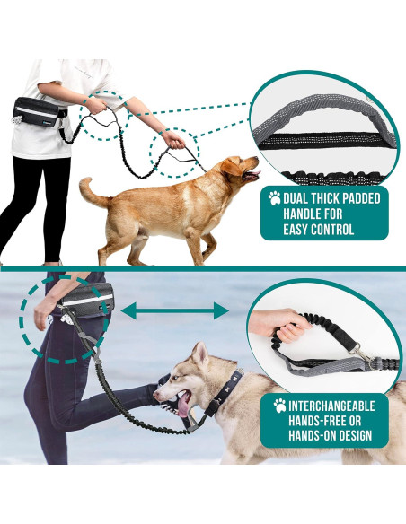 Correa Manos Libres para Perros PetAmi, Bungee Ajustable 185 cm Correa Manos Libres para Perros PetAmi, Bungee Ajustable 185 cm