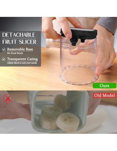 Cortador de Frutas Desmontable ERHIRY con 2 Cuchillas de Acero Inoxidable