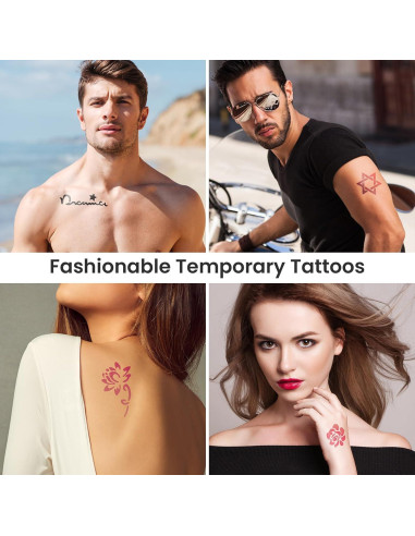 Kit de Tatuajes Temporales ISEHERI 7 Tintas y 183 Plantillas