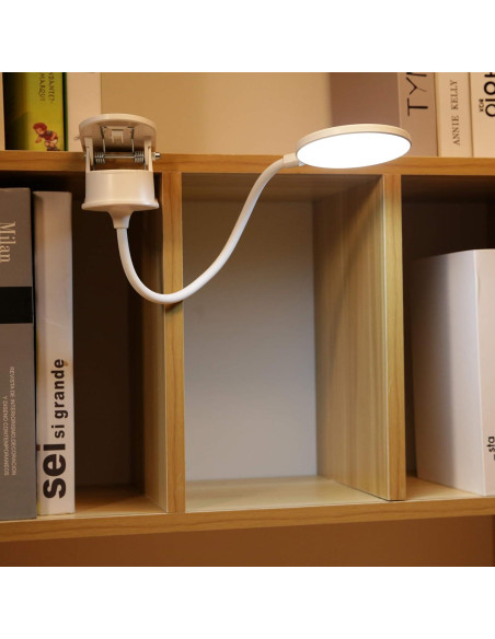 Lámpara de Clip Miady LDL04, Luz de Lectura Recargable USB, 3 Niveles de Brillo Lámpara de Clip Miady LDL04, Luz de Lectura Recargable USB, 3 Niveles de Brillo