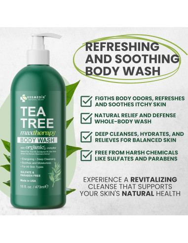 Jabón Corporal MaxTherapy 473 ml - Aceite de Árbol de Té