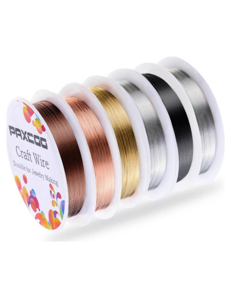 Set de Alambres de Joyería PAXCOO 6 Rollos 0.5mm 10m Set de Alambres de Joyería PAXCOO 6 Rollos 0.5mm 10m