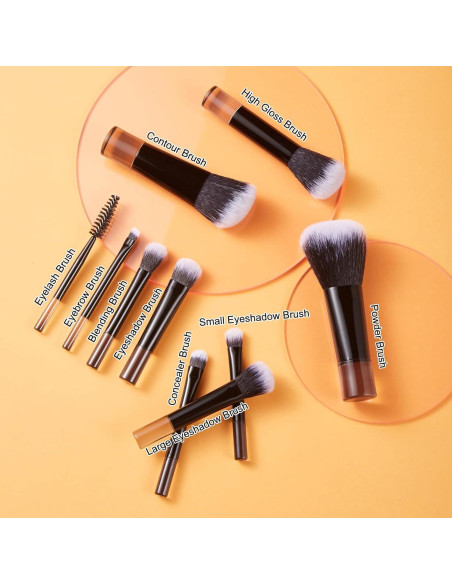 Set de Brochas de Maquillaje de Viaje Kingtree, 10 Piezas Mini Set de Brochas de Maquillaje de Viaje Kingtree, 10 Piezas Mini
