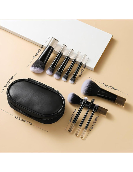 Set de Brochas de Maquillaje de Viaje Kingtree, 10 Piezas Mini Set de Brochas de Maquillaje de Viaje Kingtree, 10 Piezas Mini