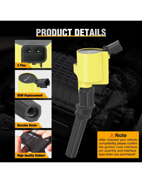 Paquete de 8 Bobinas de Encendido Nilight para Ford V8 4.6L 5.4L Paquete de 8 Bobinas de Encendido Nilight para Ford V8 4.6L 5.4L