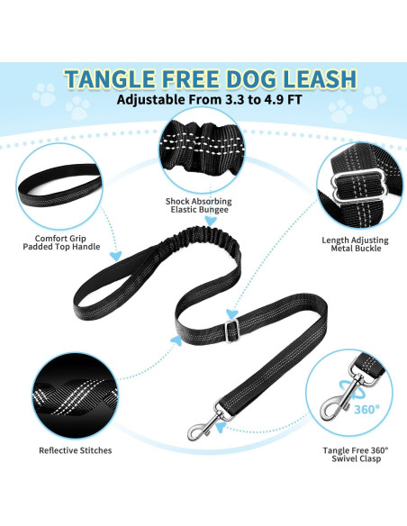 Conjunto Arnés y Correa para Perros Pequeños SlowTon XXS Negro Conjunto Arnés y Correa para Perros Pequeños SlowTon XXS Negro