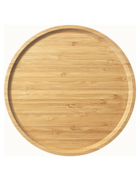 Bandeja de Servicio Redonda de Bambú YANGQIHOME 25x25 cm Bandeja de Servicio Redonda de Bambú YANGQIHOME 25x25 cm