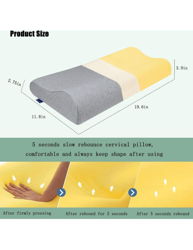 Almohada de Viaje Ergonómica Newsty Espuma con Memoria 19.6x11.8cm