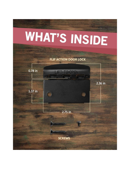 Cerradura de Puerta Flip Jack N' Drill - Paquete de 6, Acero, Negro Cerradura de Puerta Flip Jack N' Drill - Paquete de 6, Acero, Negro