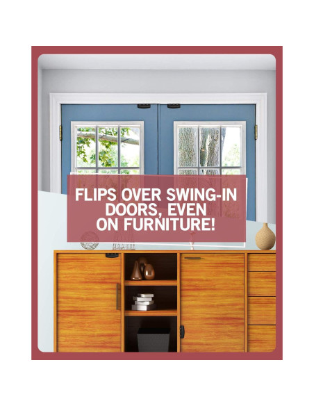 Cerradura de Puerta Flip Jack N' Drill - Paquete de 6, Acero, Negro Cerradura de Puerta Flip Jack N' Drill - Paquete de 6, Acero, Negro