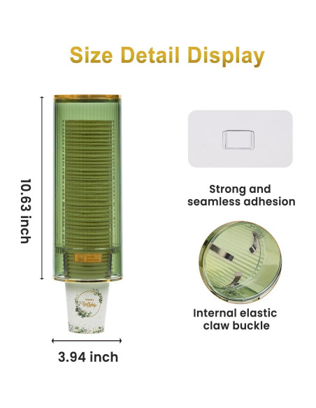 Dispensador de Tazas Talkson Verde para Tazas de 120-200ml Dispensador de Tazas Talkson Verde para Tazas de 120-200ml