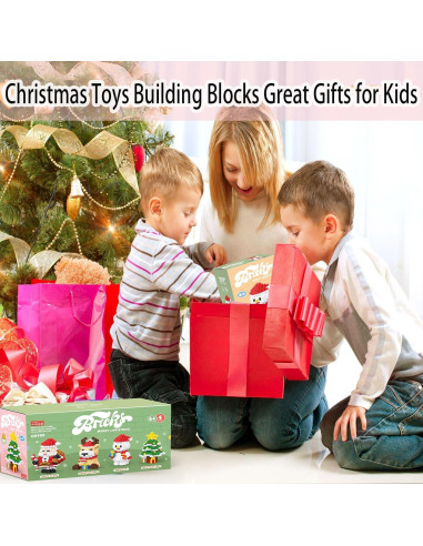 Juego de Bloques de Construcción Navideños 4 en 1 Hisgeru